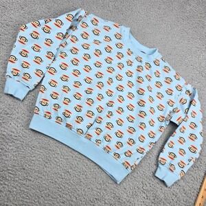 Paul Frank Julius Monkey All Over Print Sweatshirt Blue Kids Size 11/12 L